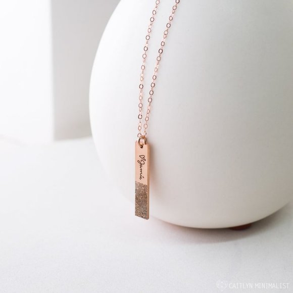 Actual Fingerprint Necklace in Sterling Silver - Picture 2 of 4